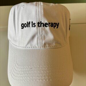 NEW 'Golf is Therapy' Hat - White, Unisex, Adjustable